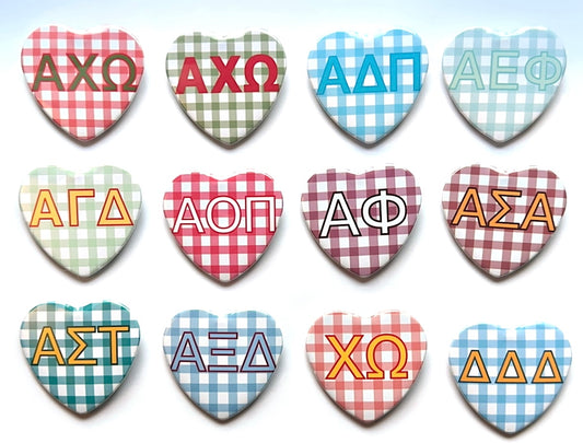 Picnic Heart Sorority Button