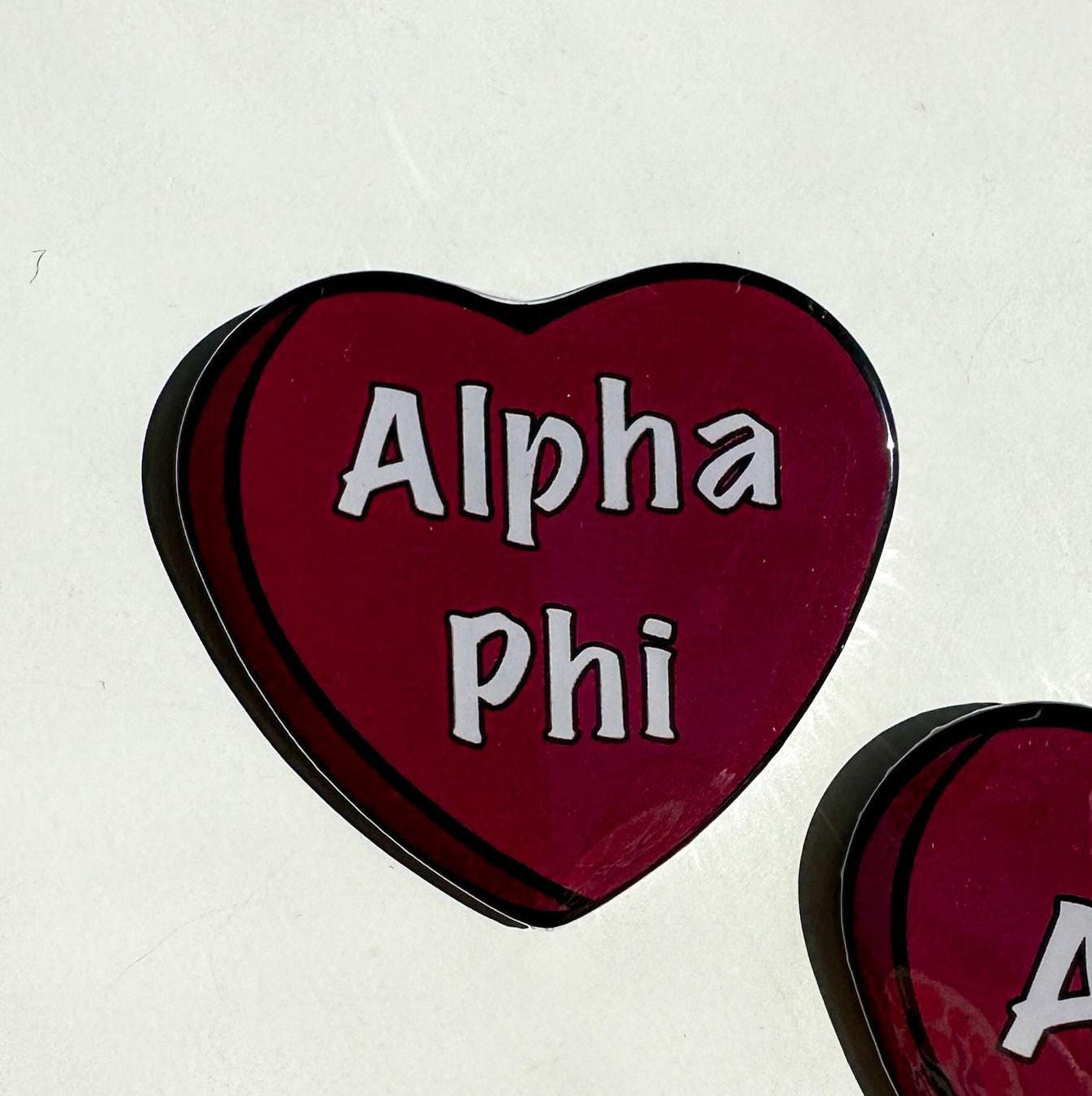 Alpha Phi Candy Heart Button
