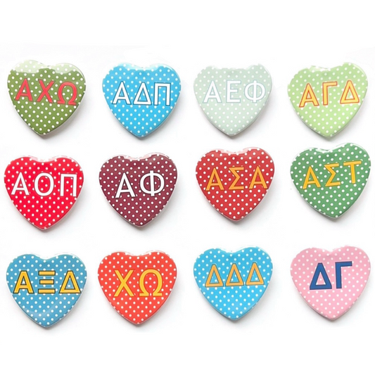 Polka Dot Heart Shaped Button