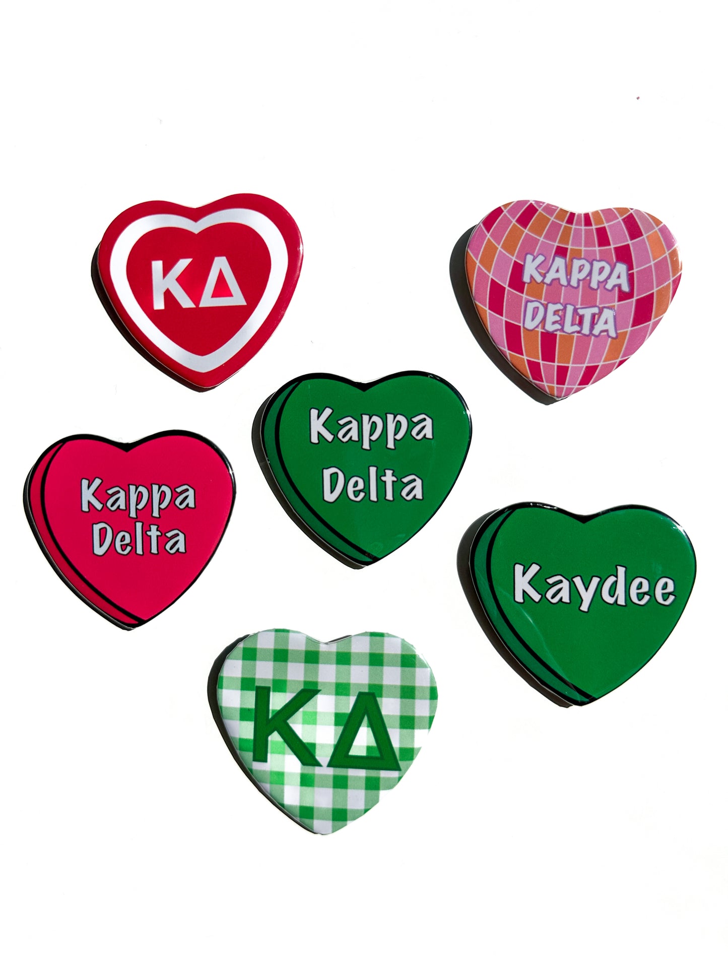 Kappa Delta Heart Button Set