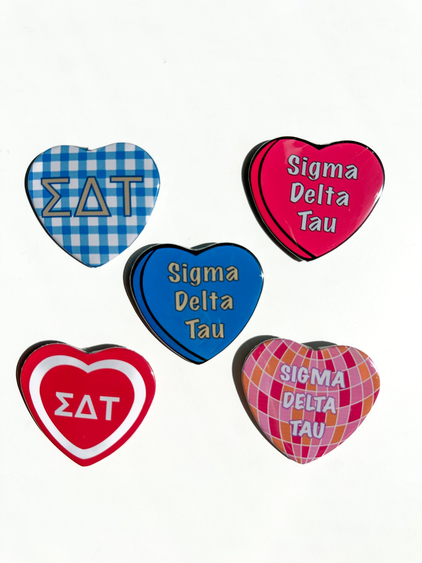 Sigma Delta Tau Heart Button Set