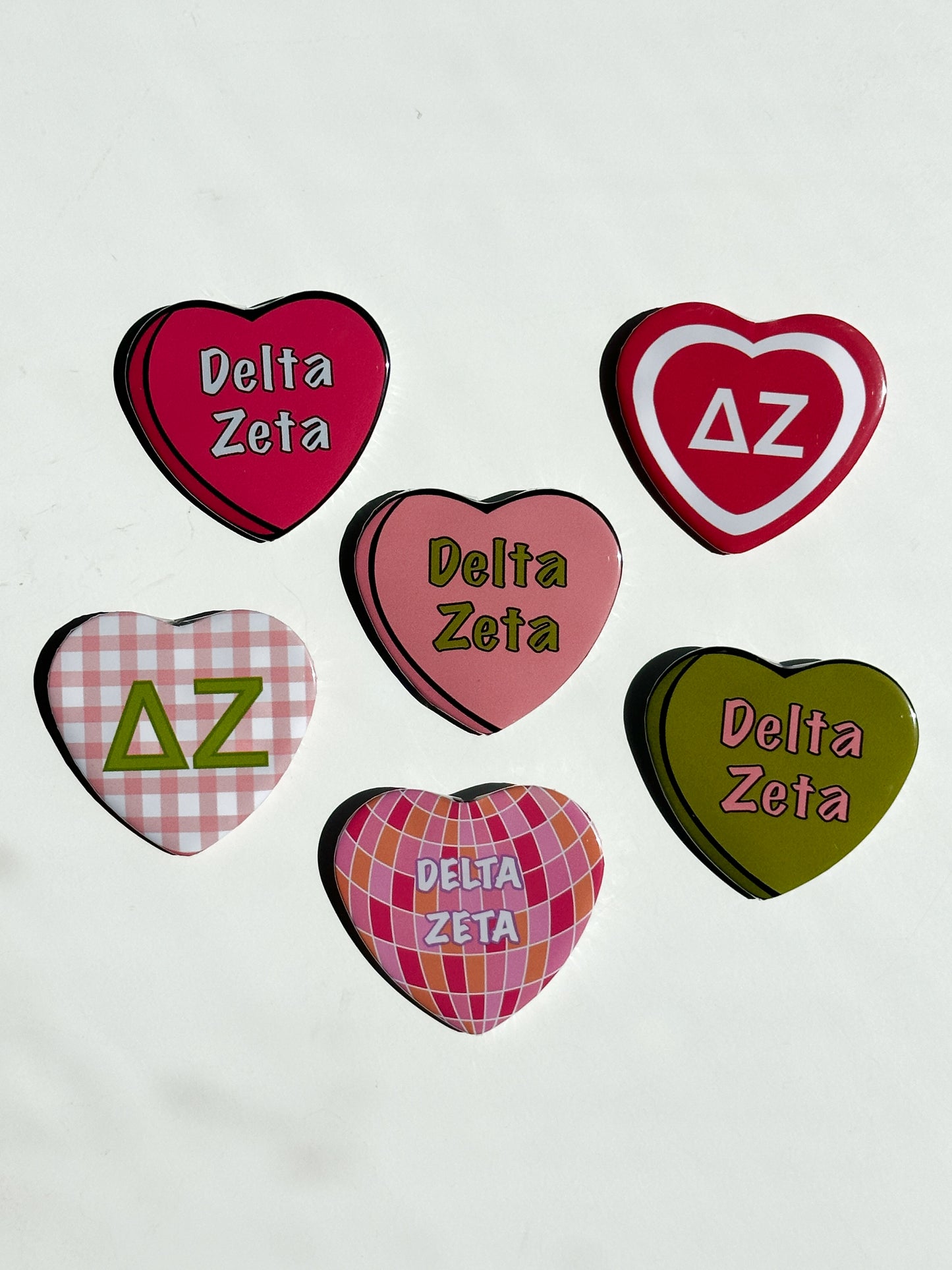 Delta Zeta Heart Button Set