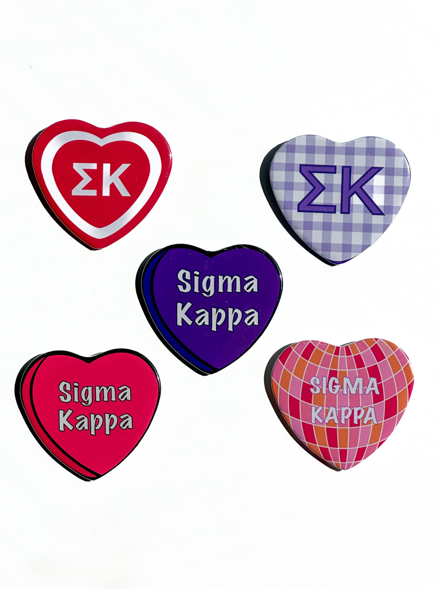 Sigma Kappa Heart Button Set