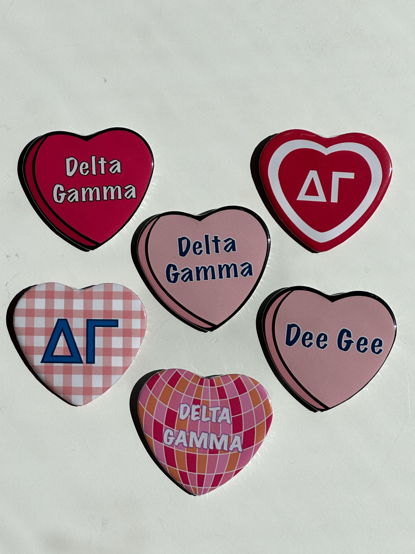 Delta Gamma Heart Button Set