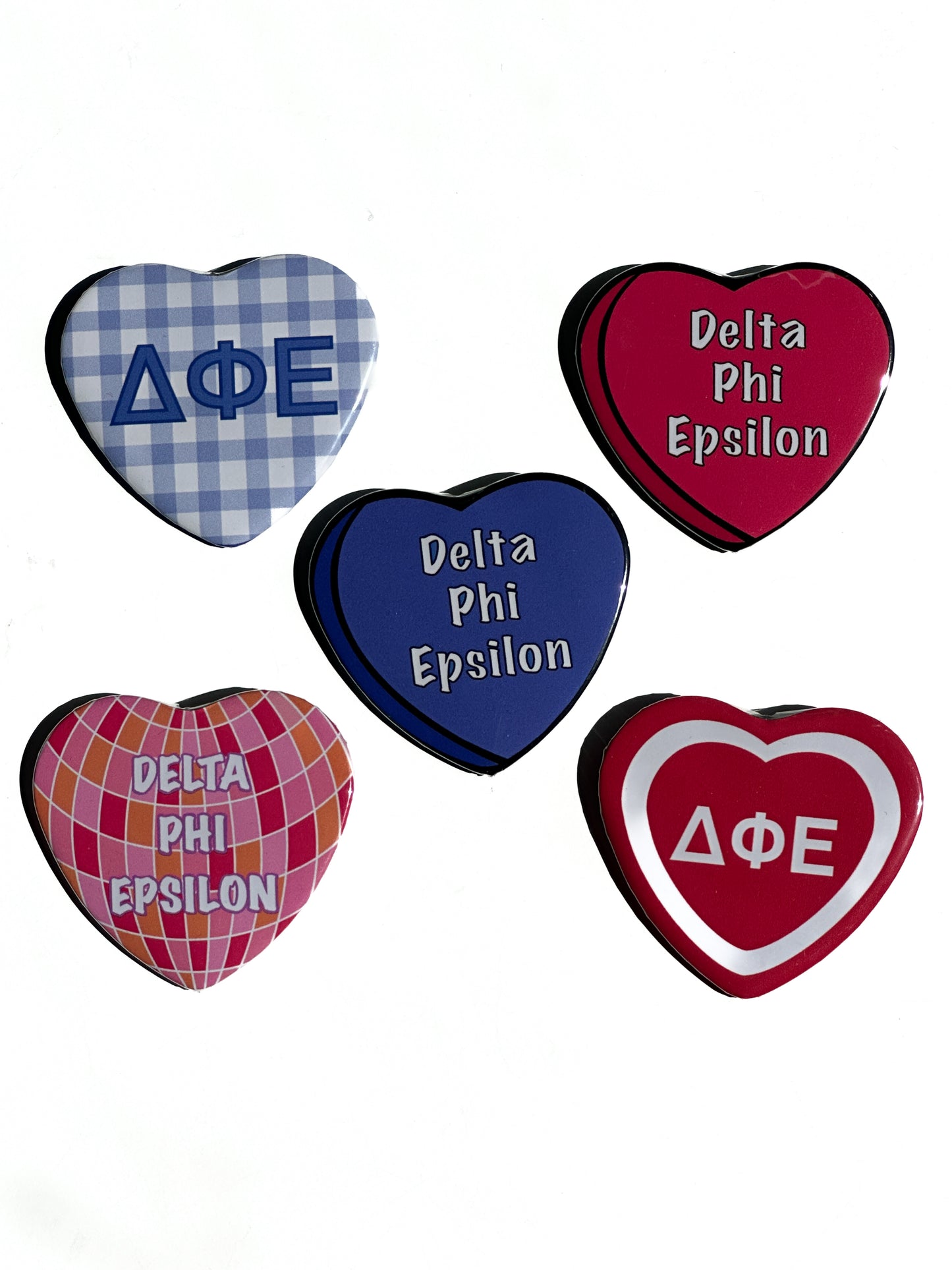Delta Phi Epsilon Heart Button Set