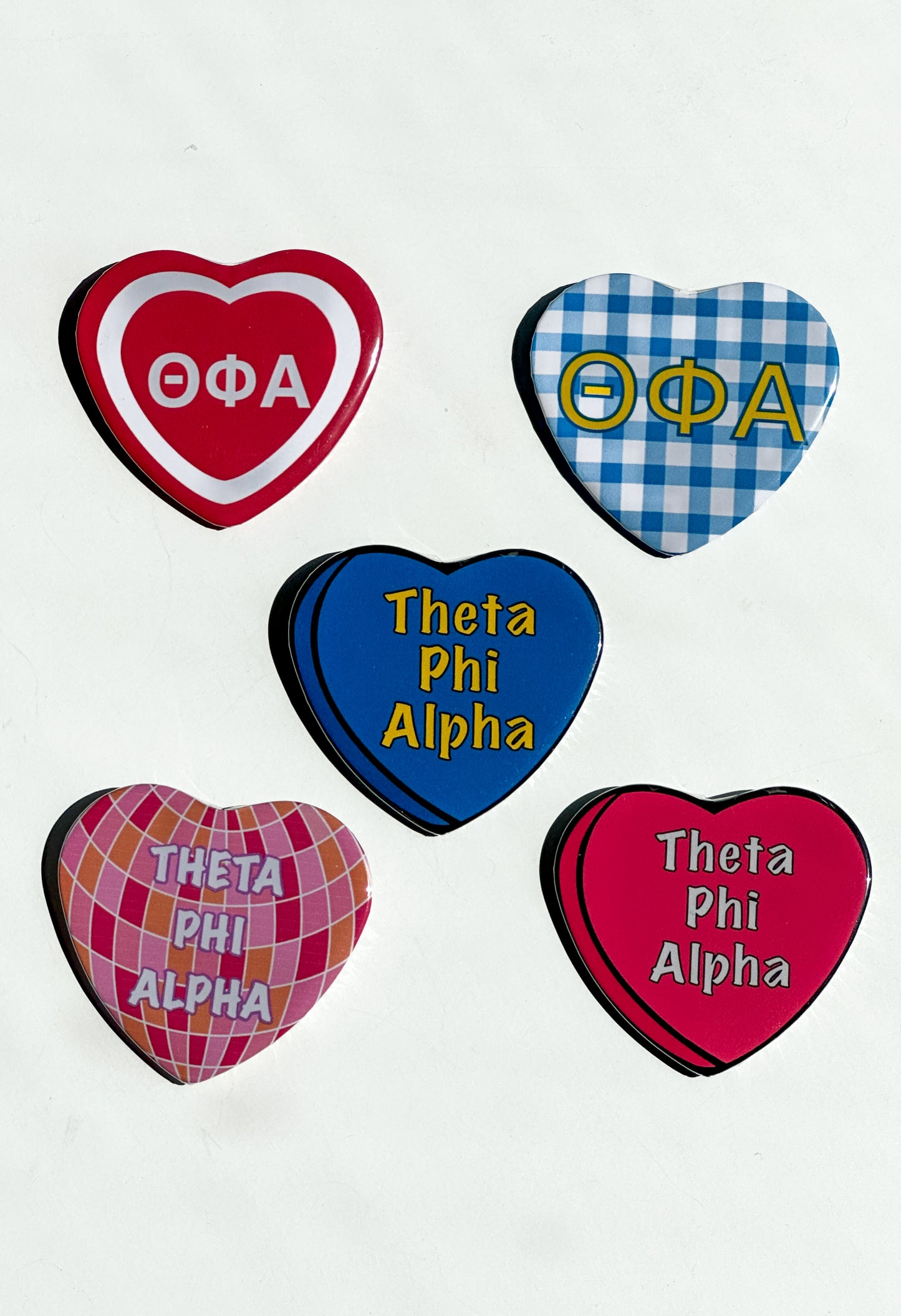 Theta Phi Alpha Heart Button Set