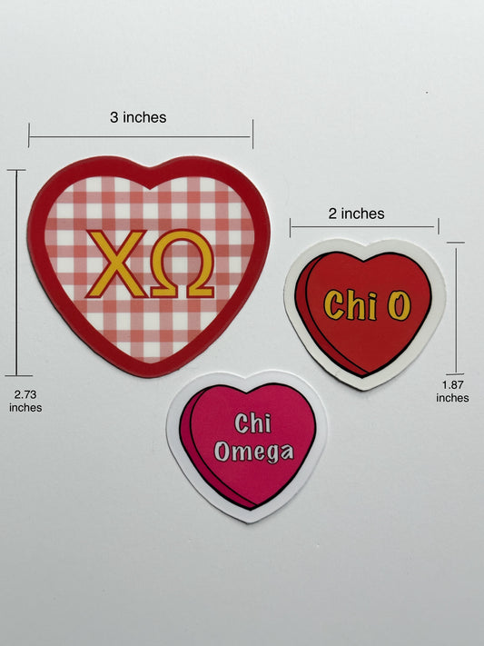Sorority Colors Candy Heart Sticker