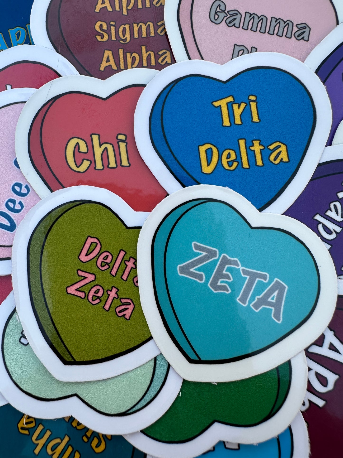 Sorority Colors Candy Heart Sticker