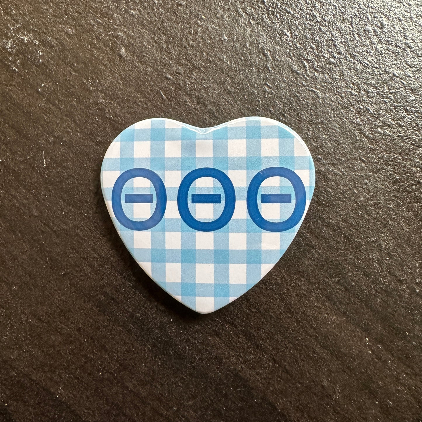 Tri Theta Picnic Heart Button