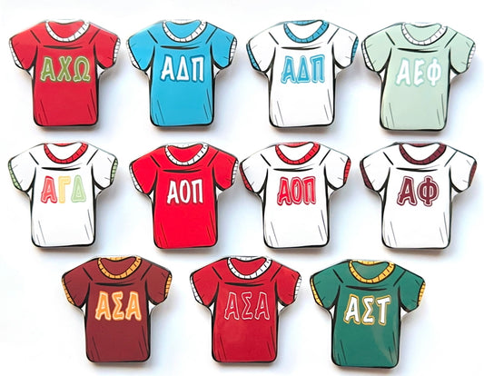 Letter Jersey Sorority Button