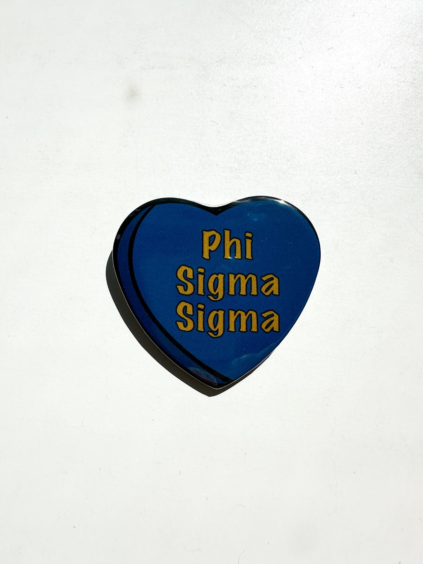 Phi Sigma Sigma Candy Heart Button