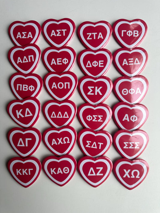 Red Heart Sorority Button