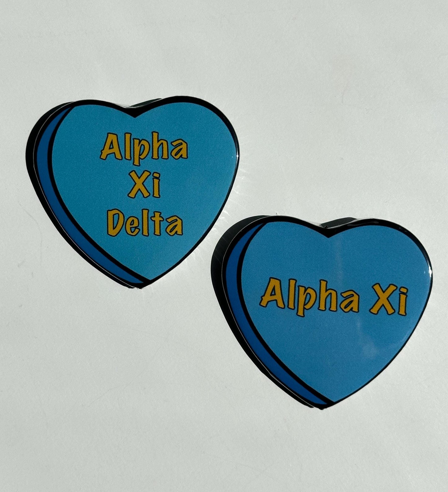 Alpha Xi Delta Candy Heart Button