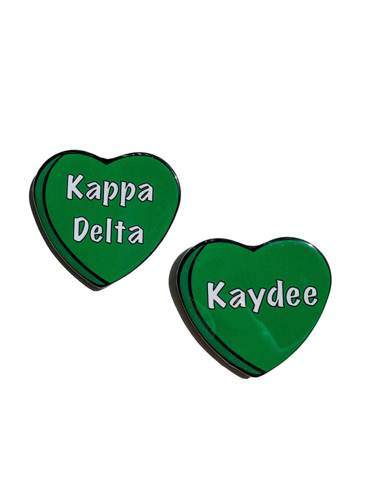 Kappa Delta Candy Heart Button
