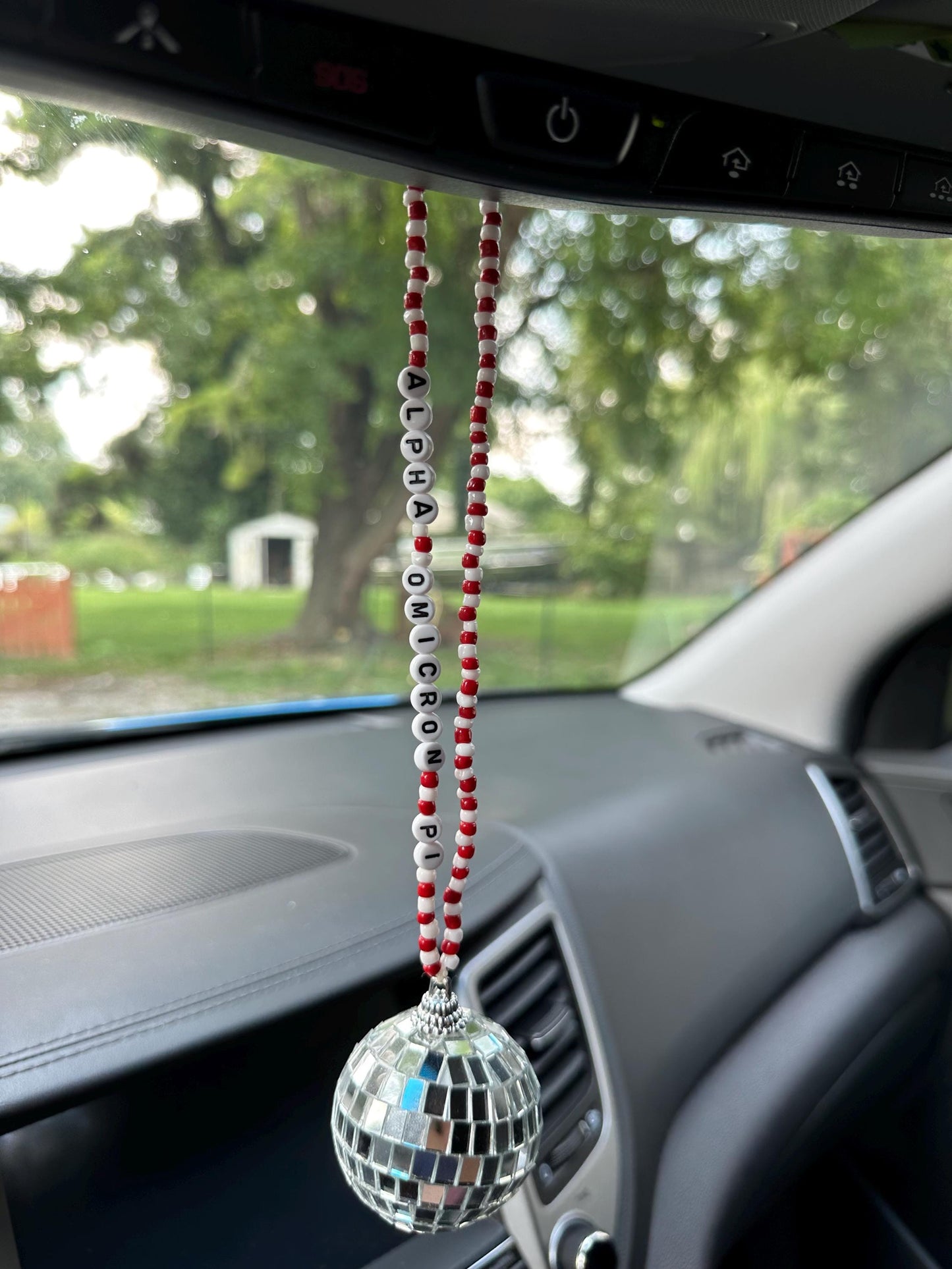 Alpha Omicron Pi Disco Ball Suncatcher / Car Charm