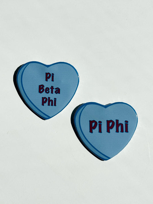 Pi Beta Phi Candy Heart Button