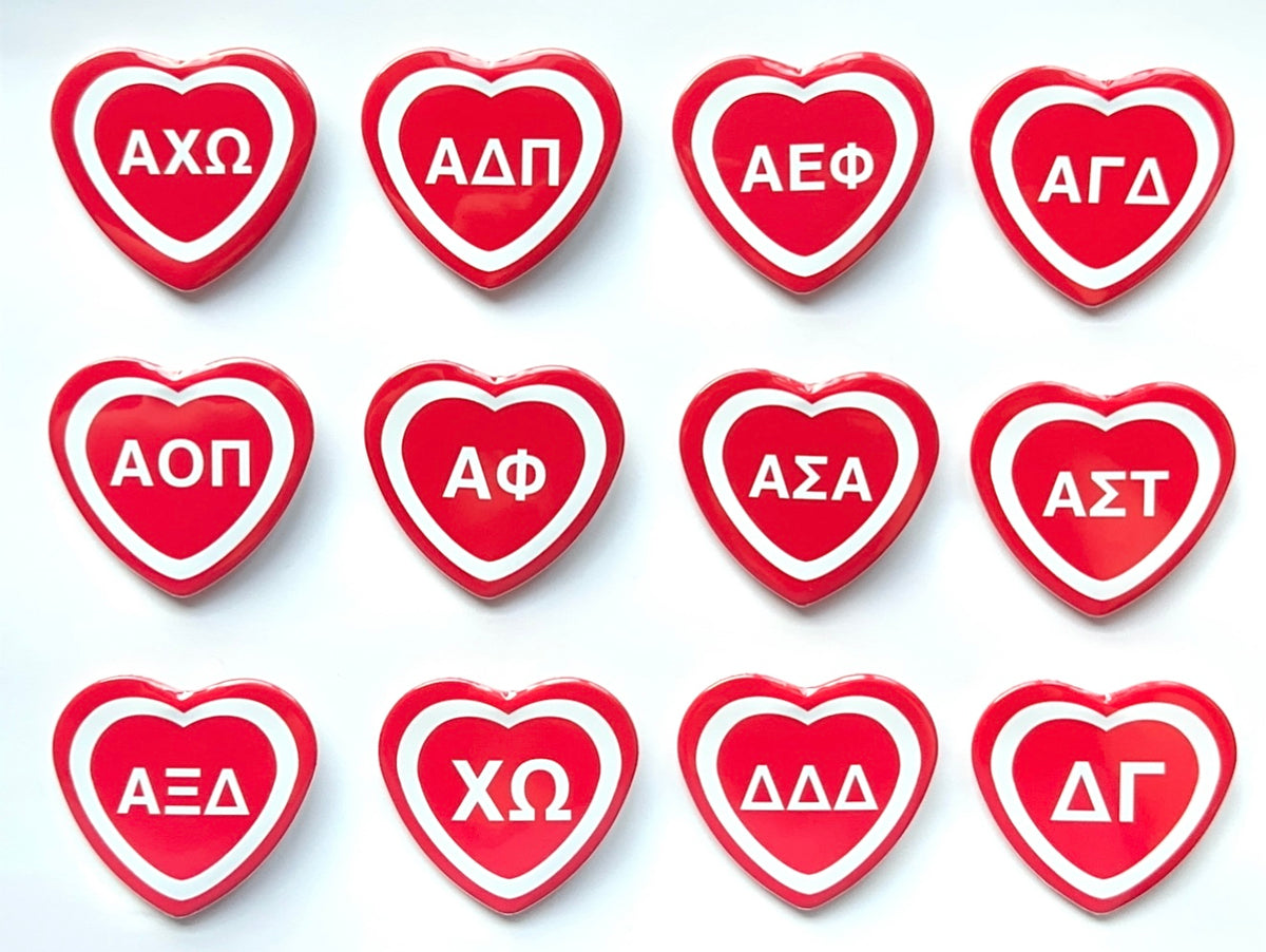 Red Heart Sorority Button
