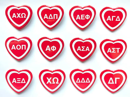 Red Heart Sorority Button