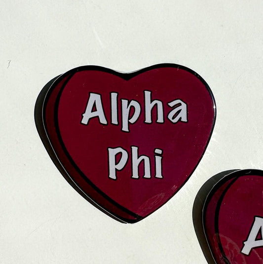 Alpha Phi Candy Heart Button