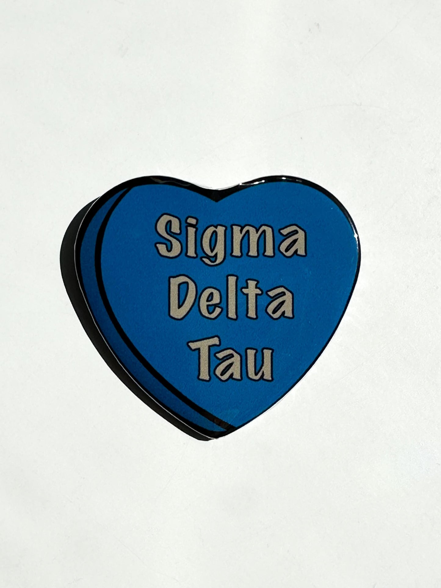 Sigma Delta Tau Candy Heart Button