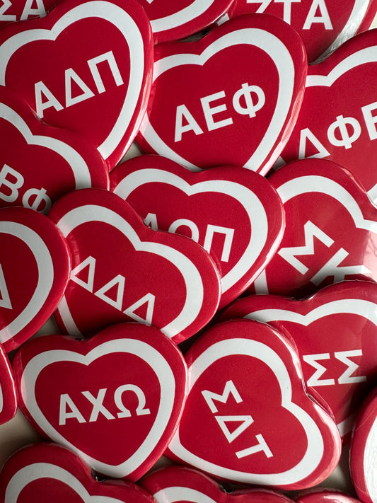 Red Heart Sorority Button