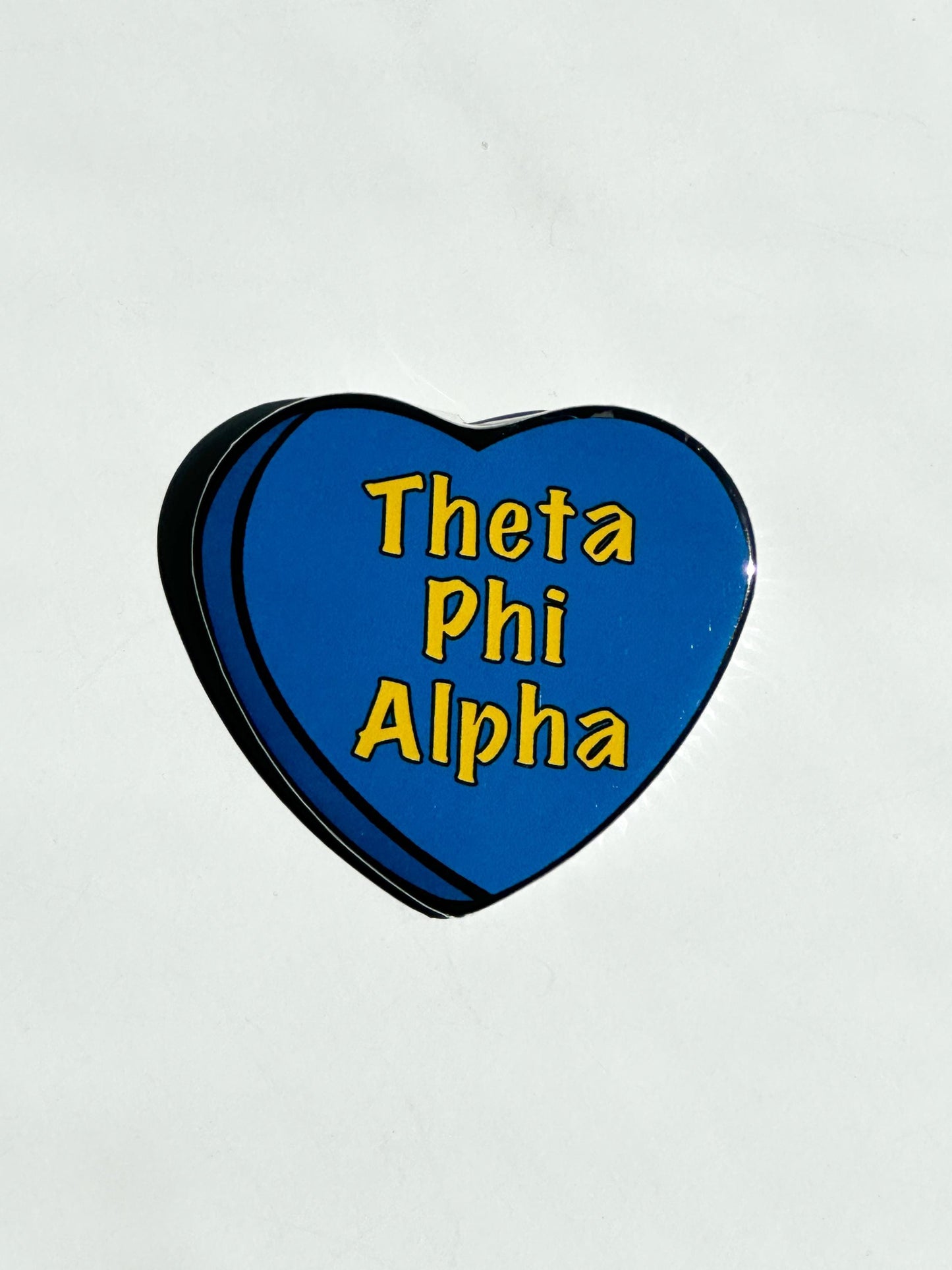 Theta Phi Alpha Candy Heart Button