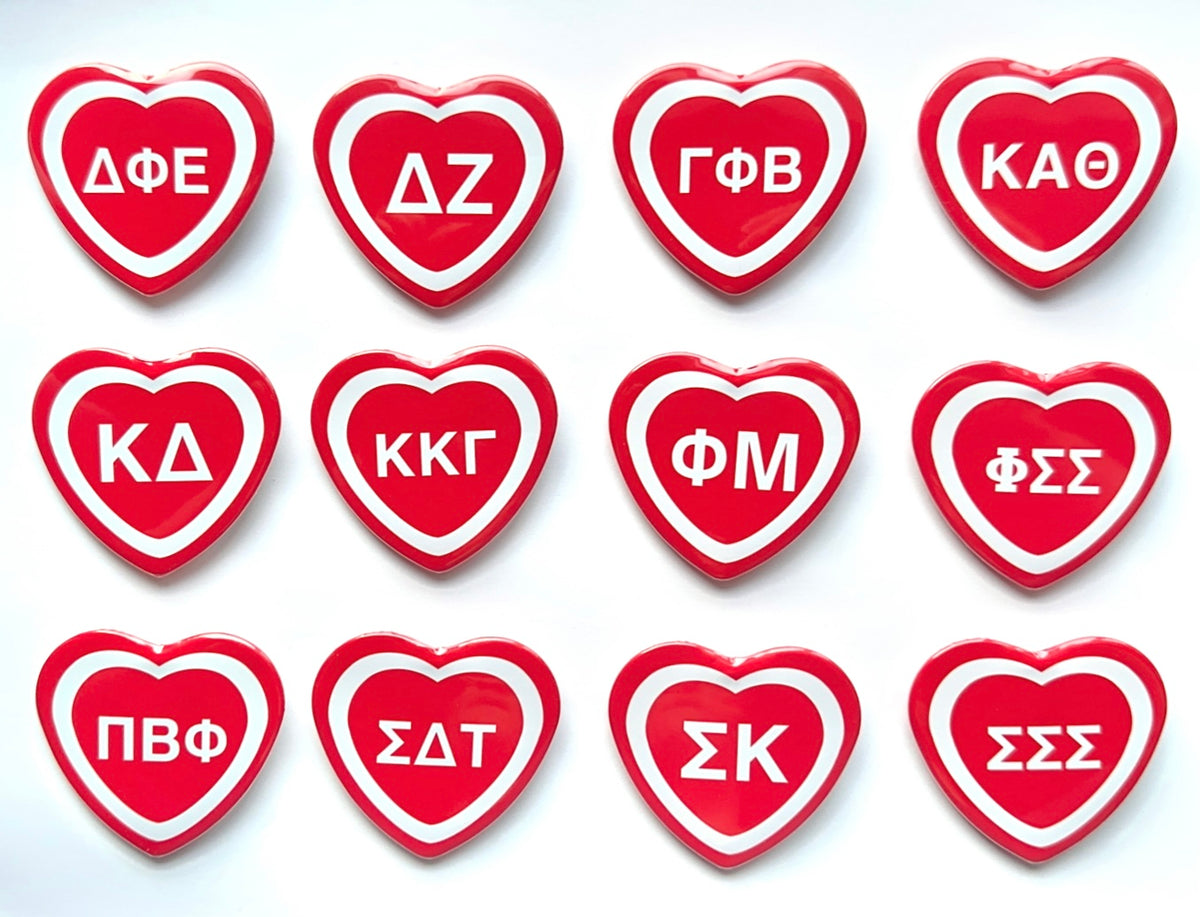 Red Heart Sorority Button
