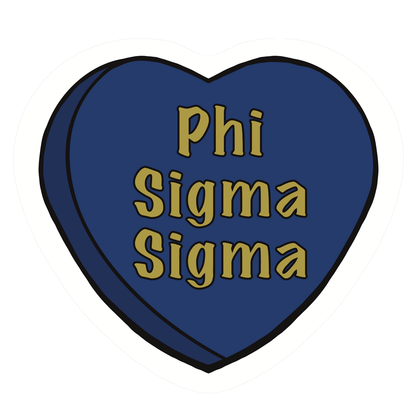 Sorority Colors Candy Heart Sticker