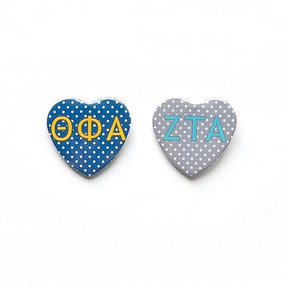 Polka Dot Heart Shaped Button