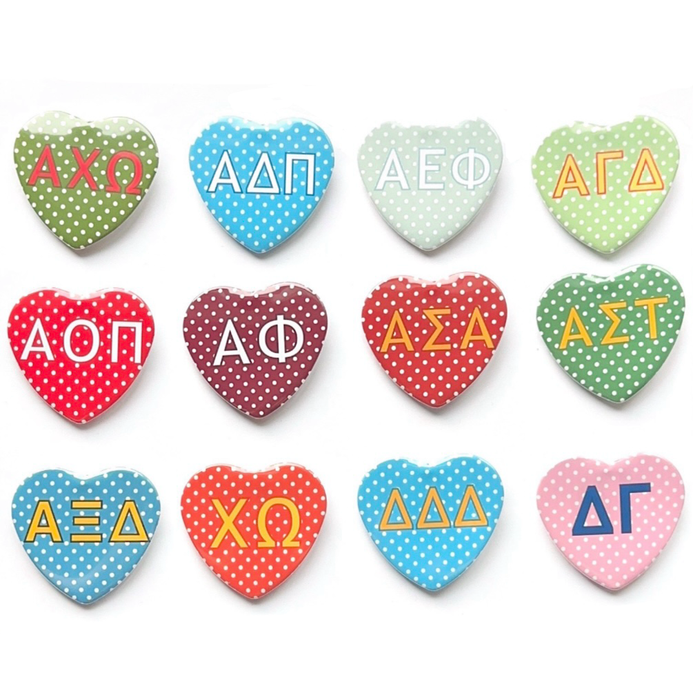 Polka Dot Heart Shaped Button