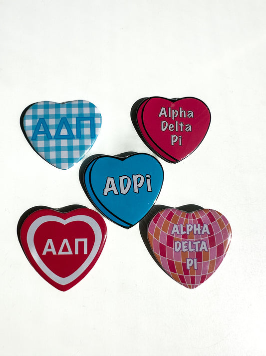 Alpha Delta Pi Heart Button Set