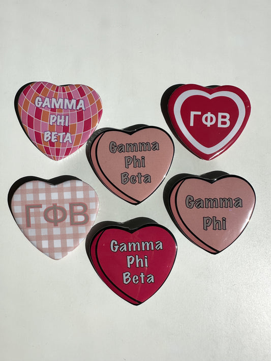 Gamma Phi Beta Heart Button Set
