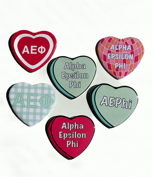 Alpha Epsilon Phi Heart Button Set