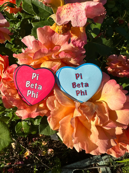 Pink Candy Heart Sorority Button