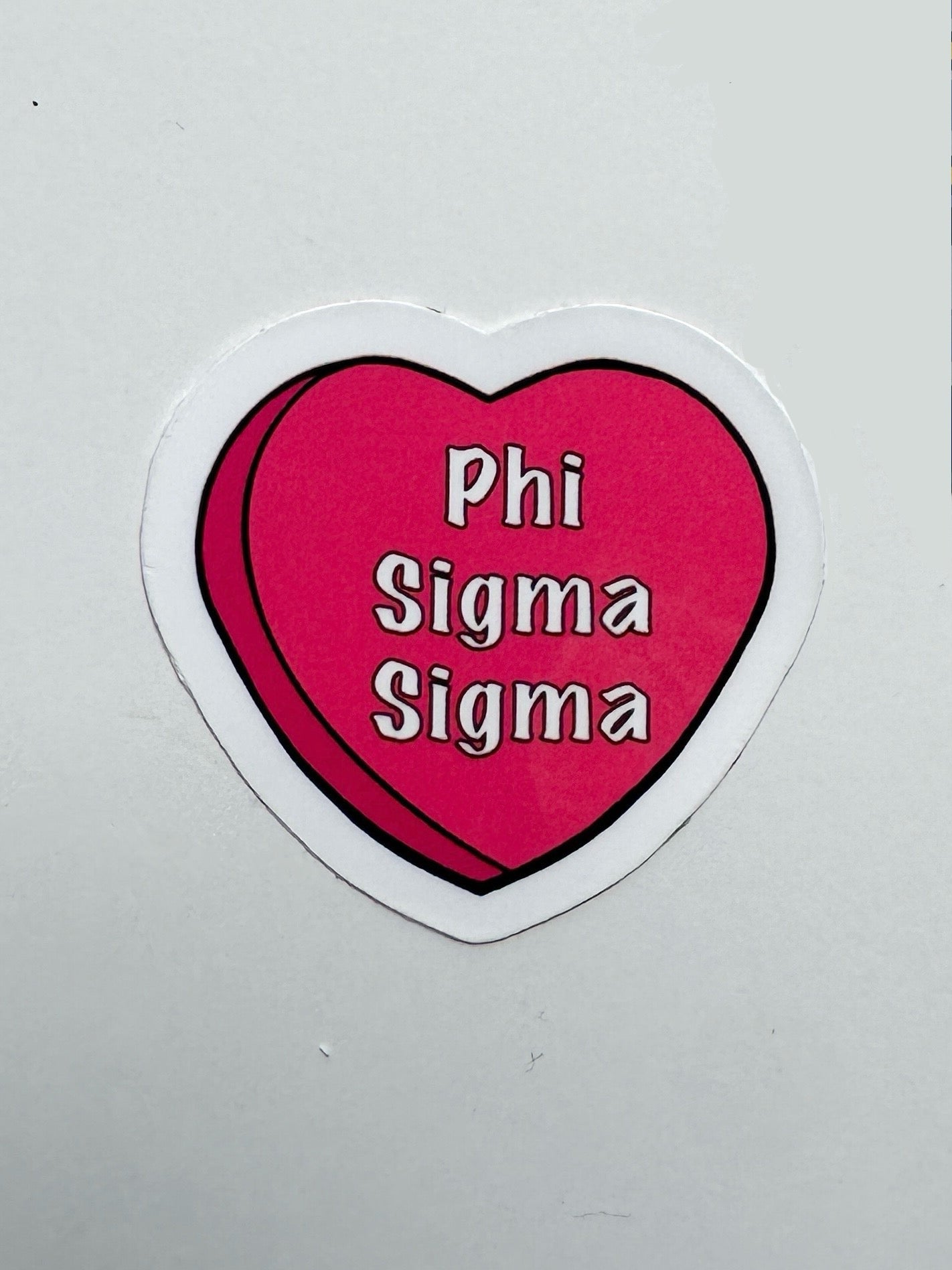 Pink Candy Heart Sorority Sticker