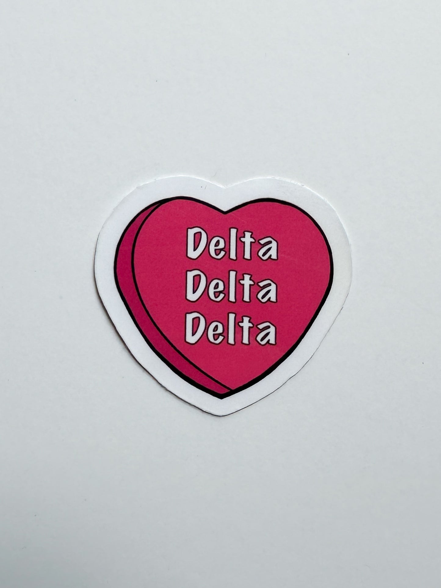 Pink Candy Heart Sorority Sticker