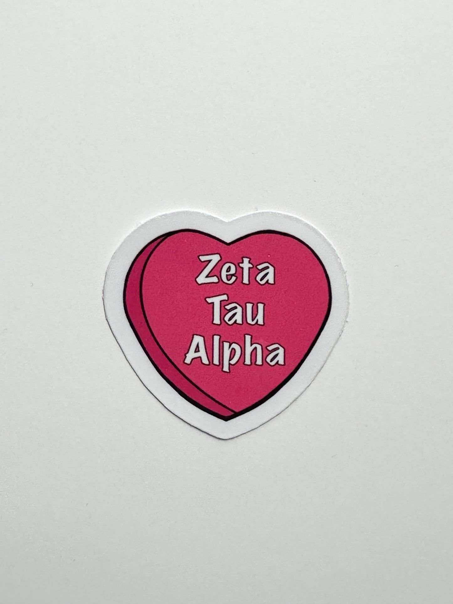 Pink Candy Heart Sorority Sticker