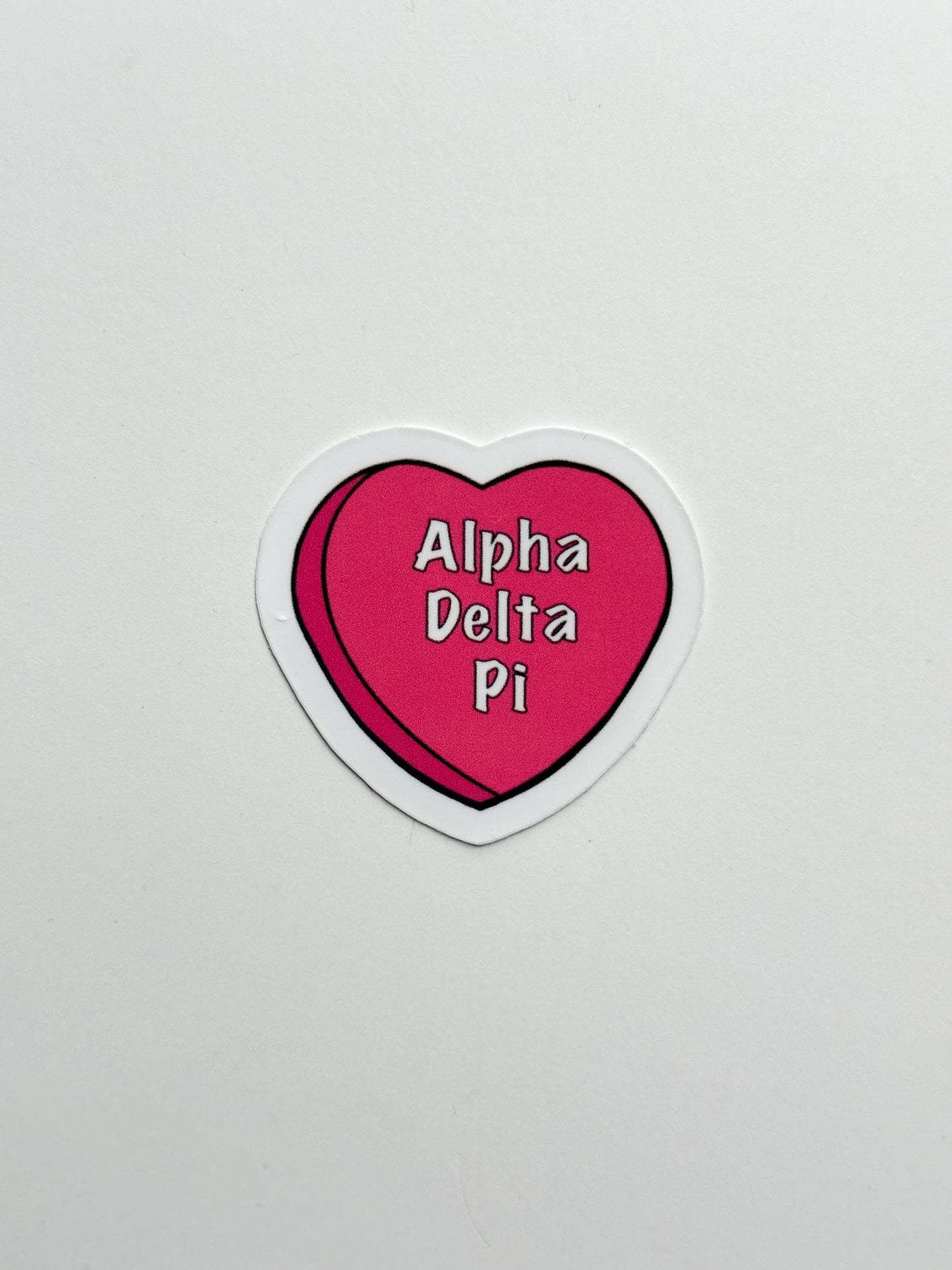 Pink Candy Heart Sorority Sticker