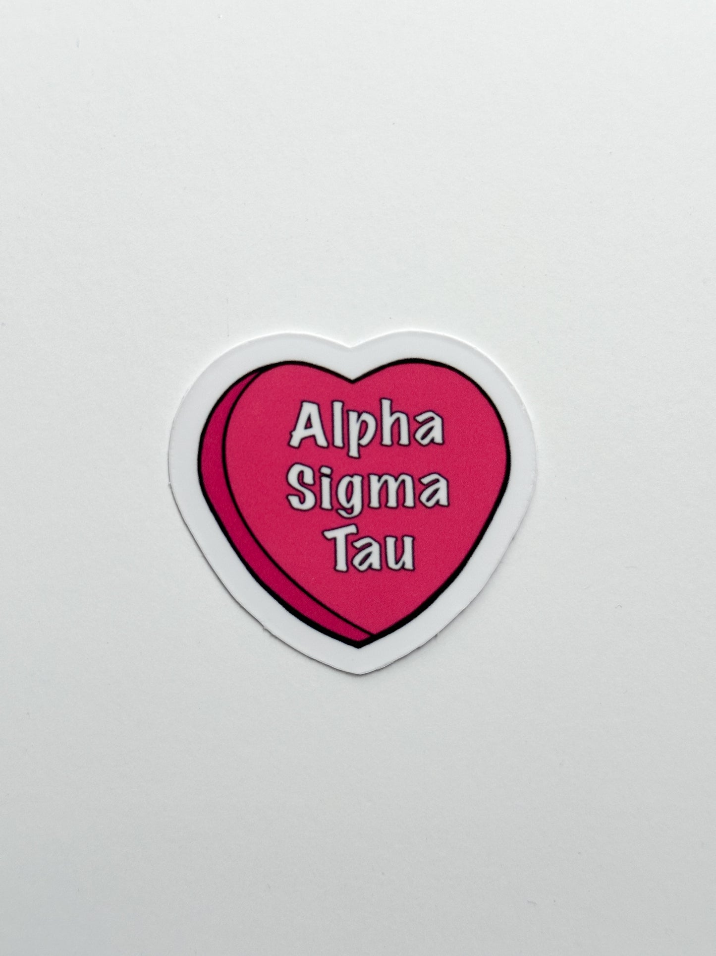 Pink Candy Heart Sorority Sticker