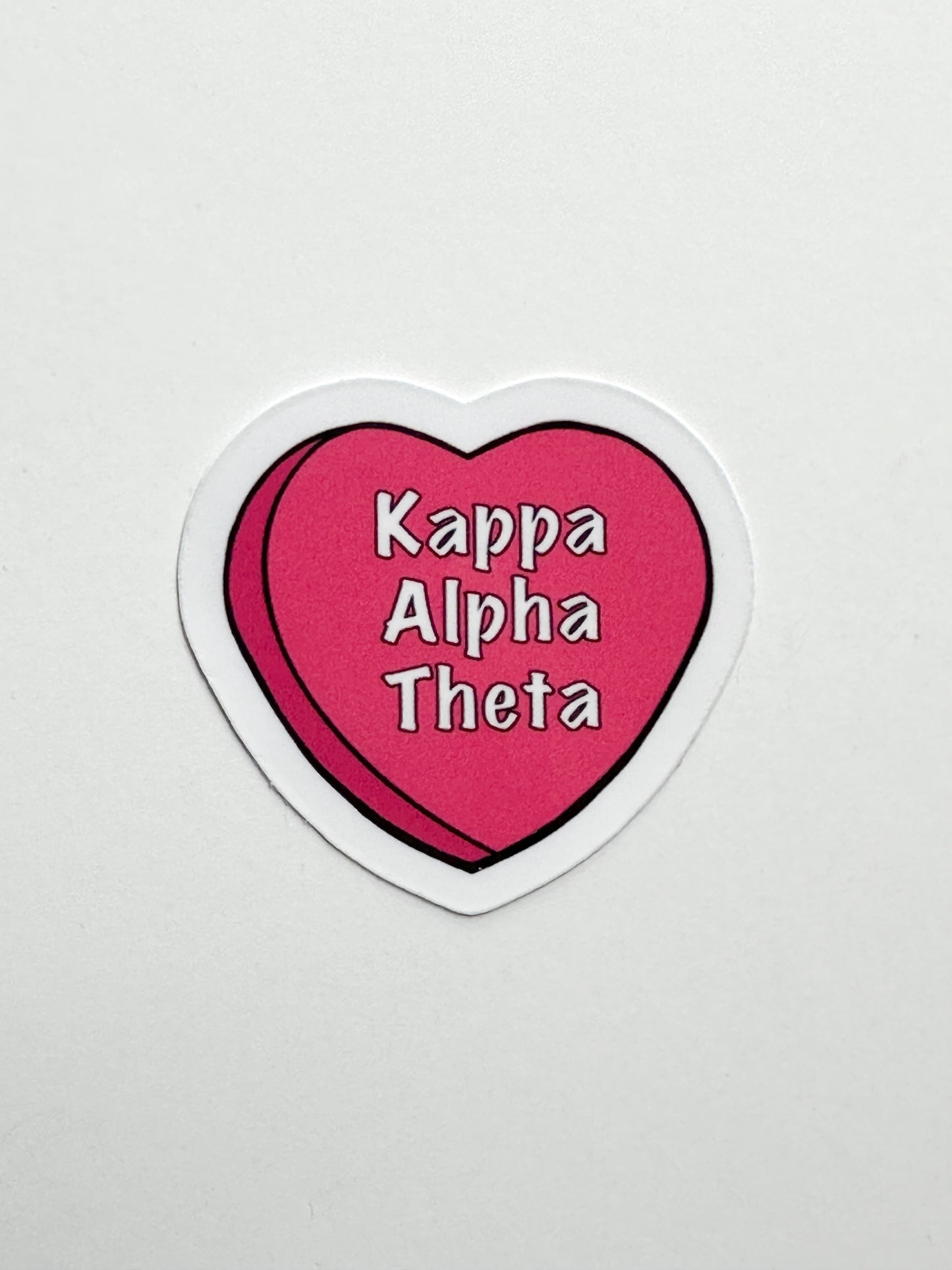 Pink Candy Heart Sorority Sticker