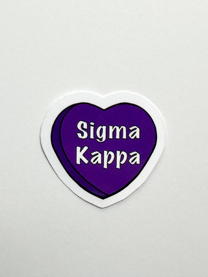 Sorority Colors Candy Heart Sticker