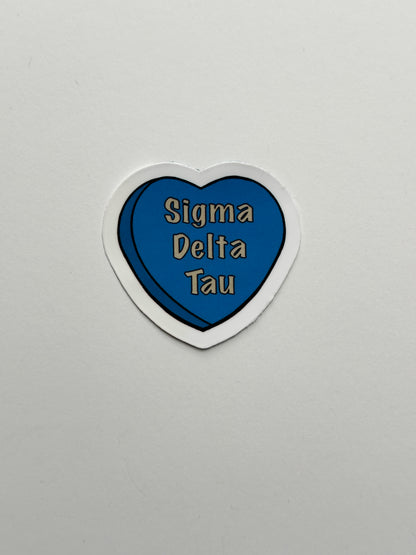 Sorority Colors Candy Heart Sticker