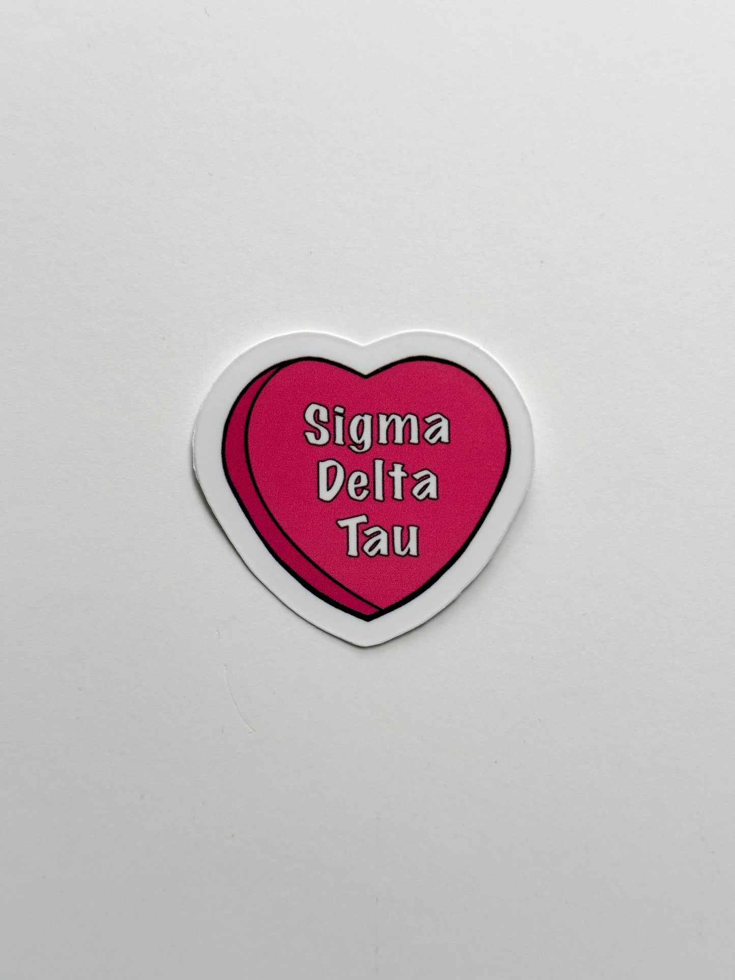 Pink Candy Heart Sorority Sticker