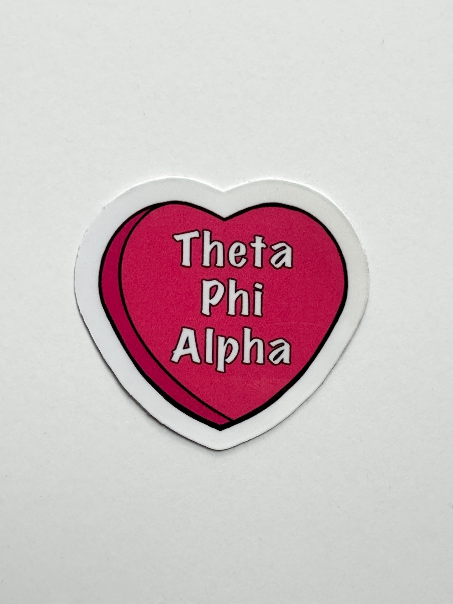 Pink Candy Heart Sorority Sticker
