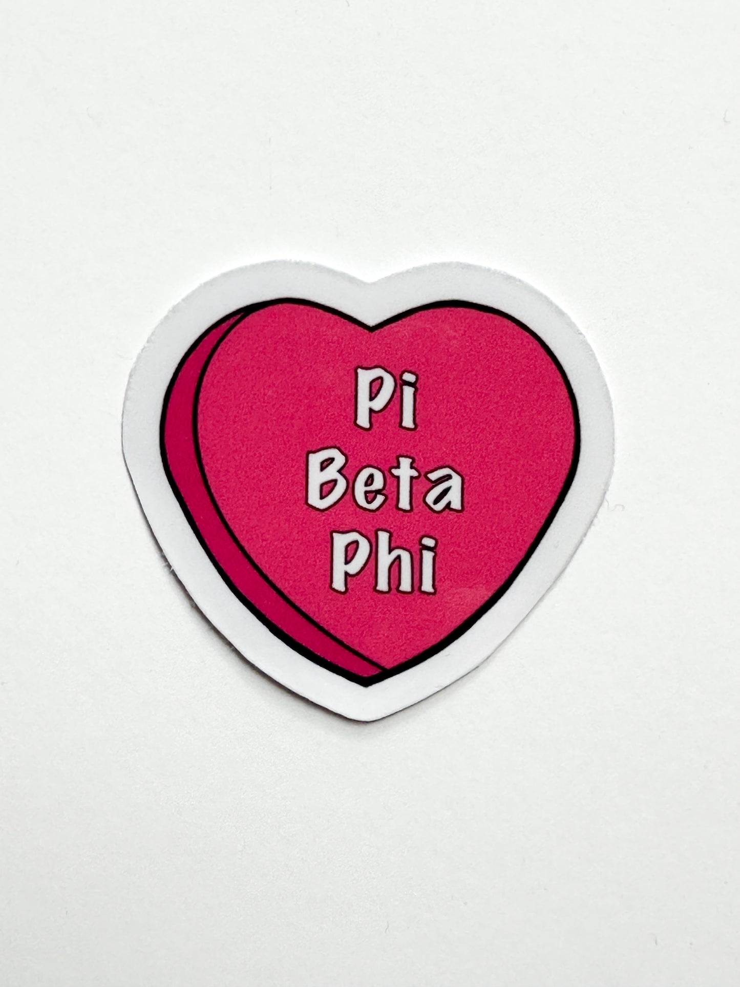 Pink Candy Heart Sorority Sticker