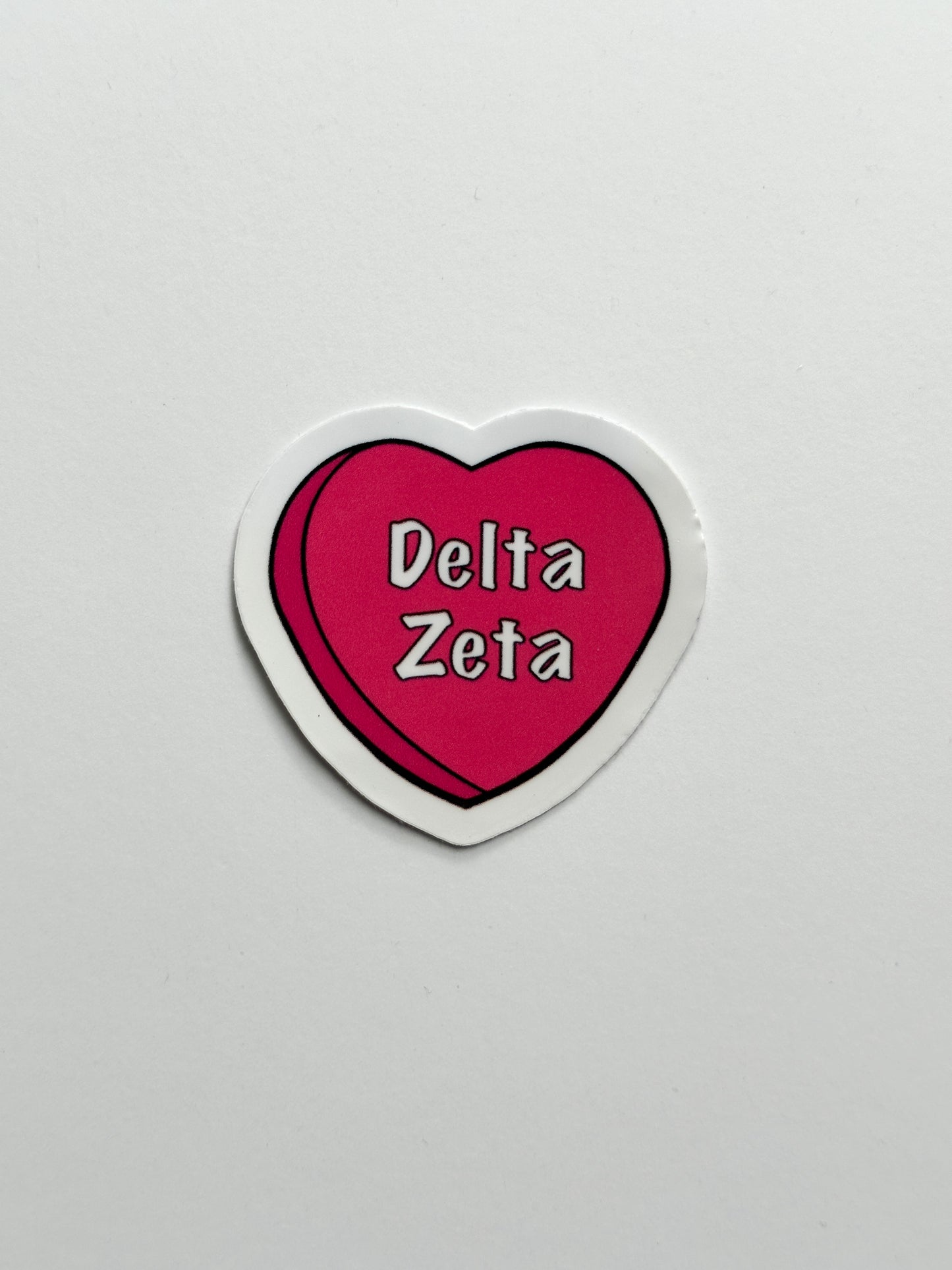 Pink Candy Heart Sorority Sticker