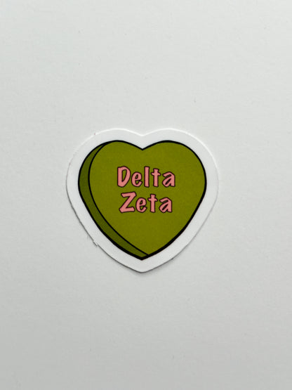 Sorority Colors Candy Heart Sticker