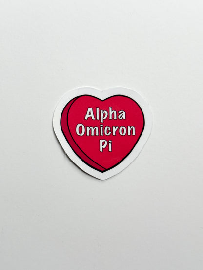 Sorority Colors Candy Heart Sticker