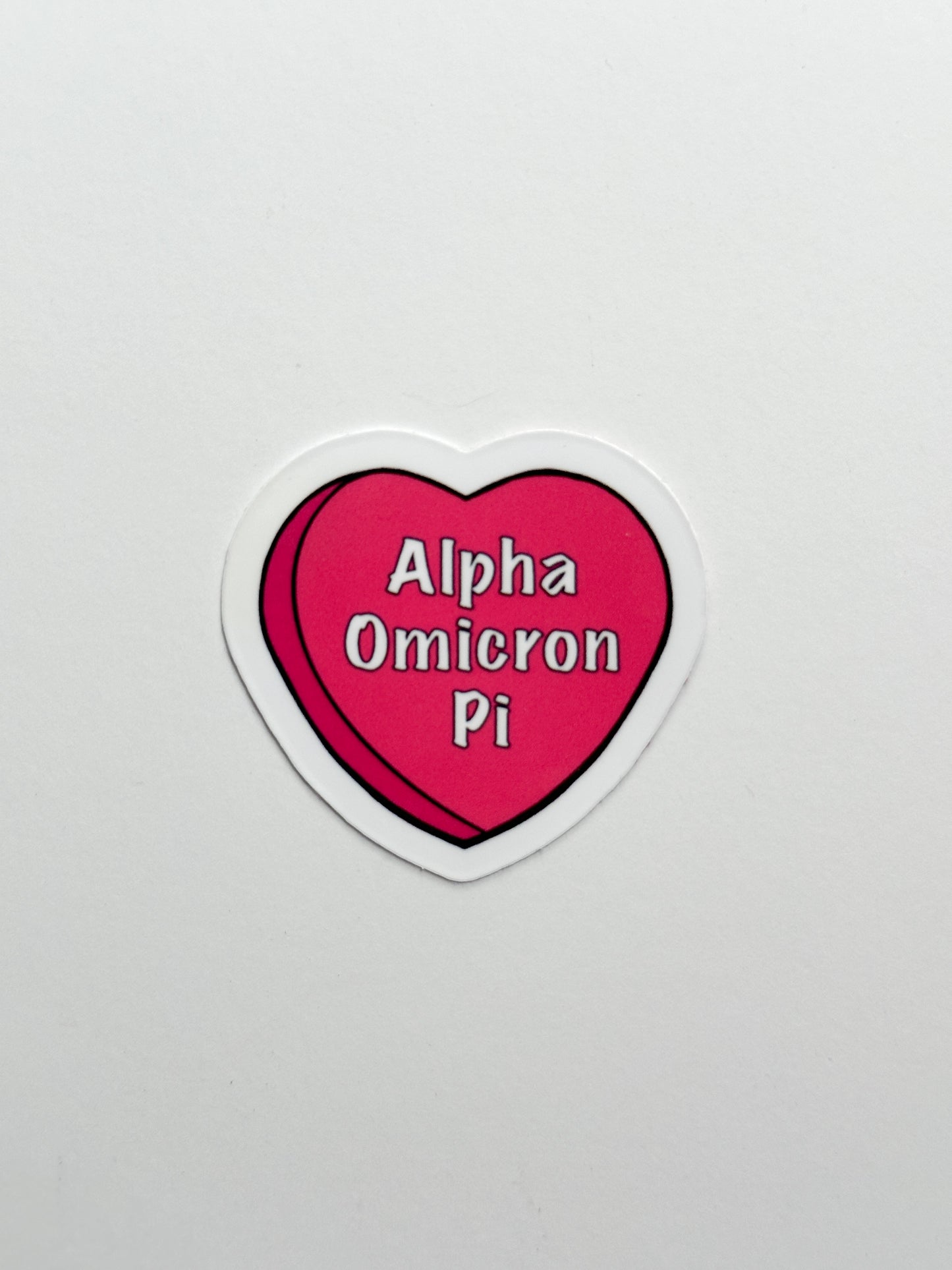 Pink Candy Heart Sorority Sticker