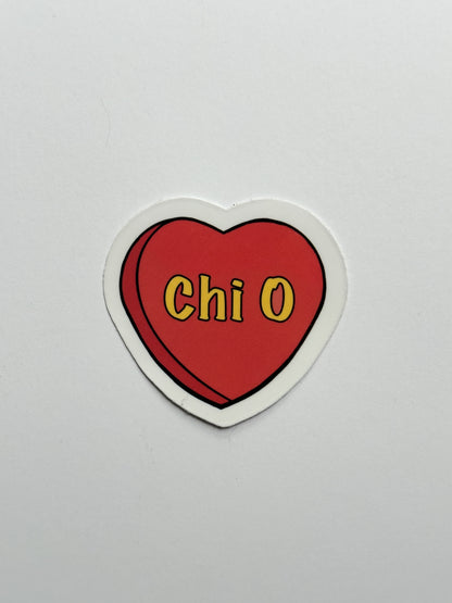 Sorority Colors Candy Heart Sticker